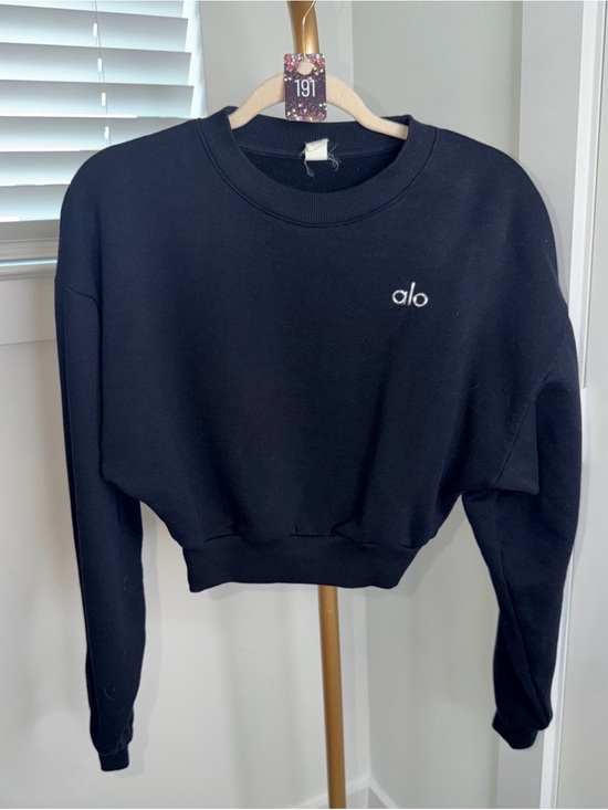 ALO Yoga Tops - 191. Alo Cropped Accolade Crewneck - Anthracite